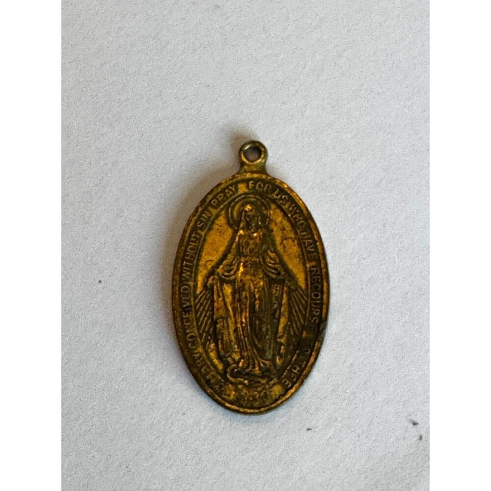 Six beautiful vintage religious medals, medallions, crucifix, Mother Mary - Picture 2 of 12